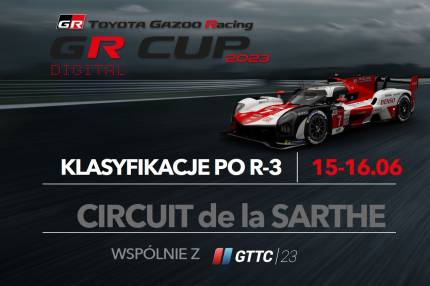 Klasyfikacje TOYOTA GR CUP DIGITAL 2023 po 3. rundzie na Circuit de la Sarthe